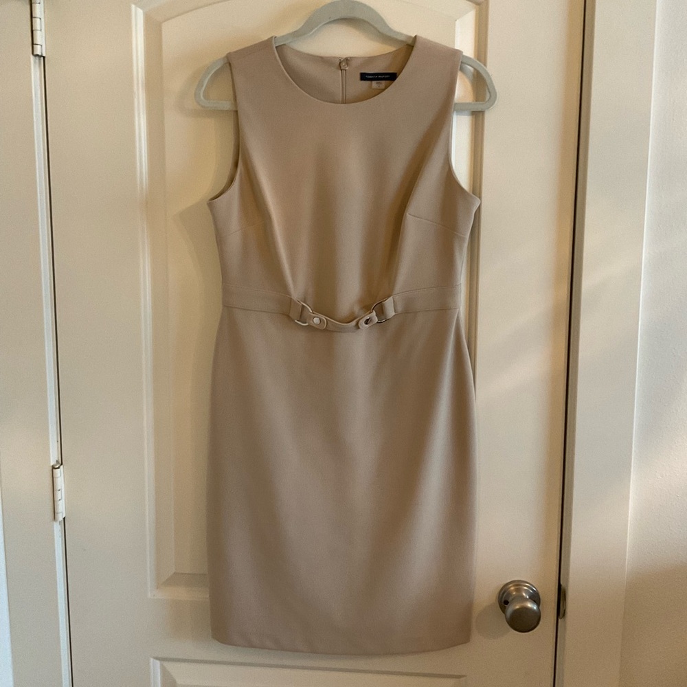 Scuba dress with gold detail